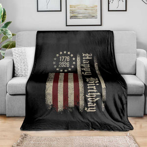 250th Birthday US July 4th 1776 2026 American Flag Throw Blanket TS11 Print Your Wear