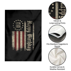 250th Birthday US July 4th 1776 2026 American Flag Garden Flag TS11 Print Your Wear