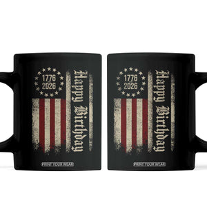 250th Birthday US July 4th 1776 2026 American Flag Coffee Mug TS11 Black Print Your Wear