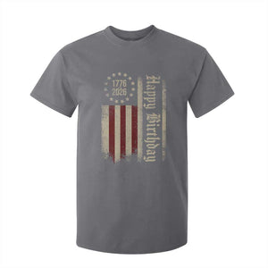 250th Birthday US July 4th 1776 2026 American Flag T Shirt For Kid TS11 Charcoal Print Your Wear