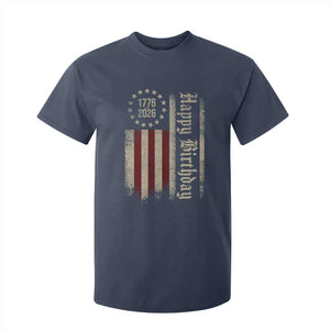 250th Birthday US July 4th 1776 2026 American Flag T Shirt For Kid TS11 Navy Print Your Wear