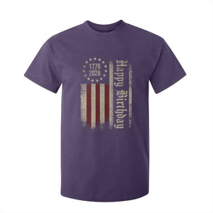 250th Birthday US July 4th 1776 2026 American Flag T Shirt For Kid TS11 Purple Print Your Wear