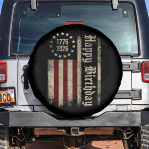 250th Birthday US July 4th 1776 2026 American Flag Spare Tire Cover TS11 No hole Black Print Your Wear
