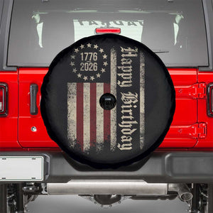 250th Birthday US July 4th 1776 2026 American Flag Spare Tire Cover TS11 Black Print Your Wear