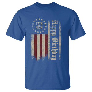 250th Birthday US July 4th 1776 2026 American Flag T Shirt TS11 Royal Blue Print Your Wear