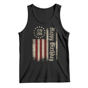 250th Birthday US July 4th 1776 2026 American Flag Tank Top TS11 Black Print Your Wear