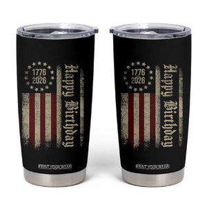 250th Birthday US July 4th 1776 2026 American Flag Tumbler Cup TS11 Black Print Your Wear