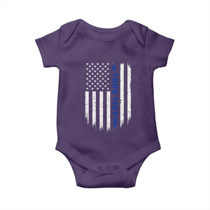Personalized Police Baby Onesie Custom Text Name Vintage American Flag Law Enforcement Gift