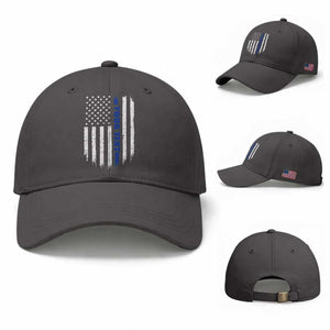 Personalized Police Baseball Cap Custom Text Name Vintage American Flag Law Enforcement Gift