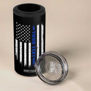 Personalized Police 4 in 1 Can Cooler Tumbler Custom Text Name Vintage American Flag Law Enforcement Gift