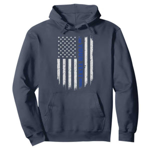 Personalized Police Hoodie Custom Text Name Vintage American Flag Law Enforcement Gift