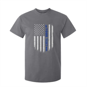 Personalized Police T Shirt For Kid Custom Text Name Vintage American Flag Law Enforcement Gift
