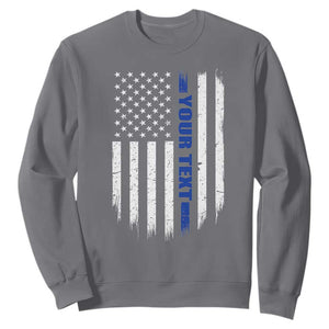 Personalized Police Sweatshirt Custom Text Name Vintage American Flag Law Enforcement Gift
