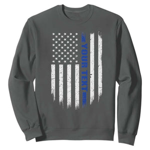 Personalized Police Sweatshirt Custom Text Name Vintage American Flag Law Enforcement Gift