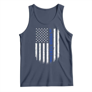 Personalized Police Tank Top Custom Text Name Vintage American Flag Law Enforcement Gift