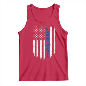 Personalized Police Tank Top Custom Text Name Vintage American Flag Law Enforcement Gift