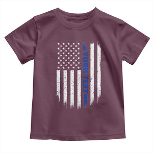 Personalized Police Toddler T Shirt Custom Text Name Vintage American Flag Law Enforcement Gift