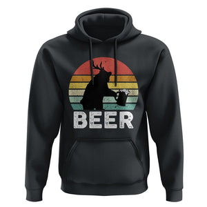 Funny Bear Deer Hoodie Vintage Retro Beer Mug TS11 Black Print Your Wear