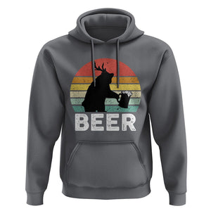 Funny Bear Deer Hoodie Vintage Retro Beer Mug TS11 Charcoal Print Your Wear