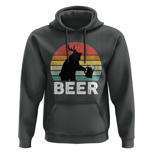 Funny Bear Deer Hoodie Vintage Retro Beer Mug TS11 Dark Heather Print Your Wear