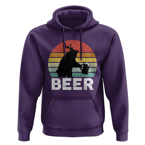 Funny Bear Deer Hoodie Vintage Retro Beer Mug TS11 Purple Print Your Wear