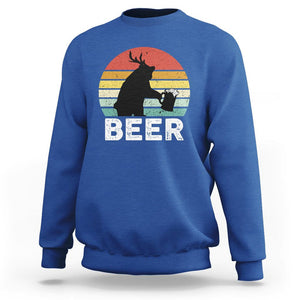 Funny Bear Deer Sweatshirt Vintage Retro Beer Mug TS11 Royal Blue Print Your Wear