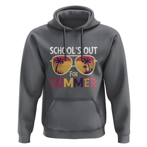 Schools Out For Summer Hoodie End Of School Retro Sunglasses Summer Vacation TS11 Charcoal Print Your Wear