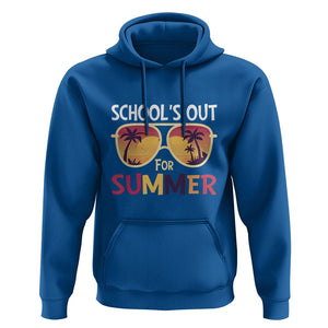 Schools Out For Summer Hoodie End Of School Retro Sunglasses Summer Vacation TS11 Royal Blue Print Your Wear