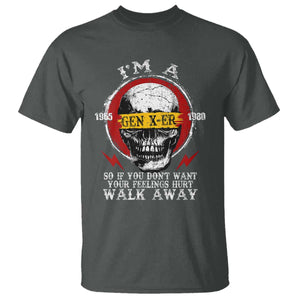 Funny I Am A Gen X-er T Shirt So If You Dont Want Your Feeling Hurt Walk Away Vintage Skull TS11 Dark Heather Print Your Wear