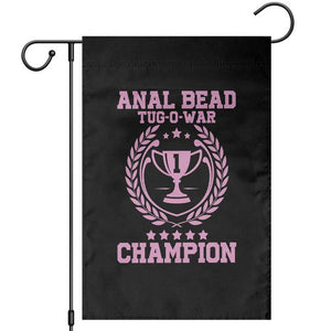 Funny #1 Anal Bead Tug O War Champion Garden Flag Pink Adult Humor Cringe - Print Your Wear