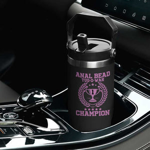 Funny #1 Anal Bead Tug O War Champion Flip Straw Tumbler Pink Adult Humor Cringe - Print Your Wear