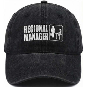 Regional Manager Washed Cotton Baseball Cap Funny Dad Baby Matching TS11 Print Your Wear