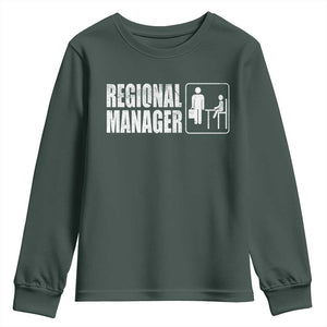 Regional Manager Youth Sweatshirt Funny Dad Baby Matching TS11 Dark Forest Green Print Your Wear