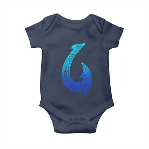 Tribal Makau Hawaiian Fish Hook Pacific Islander Hawaiian Baby Onesie TS11 Navy Print Your Wear