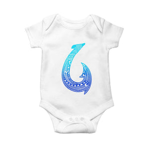 Tribal Makau Hawaiian Fish Hook Pacific Islander Hawaiian Baby Onesie TS11 White Print Your Wear
