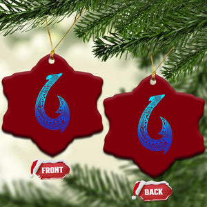 Tribal Makau Hawaiian Fish Hook Pacific Islander Hawaiian Ceramic Ornament TS11 Print Your Wear