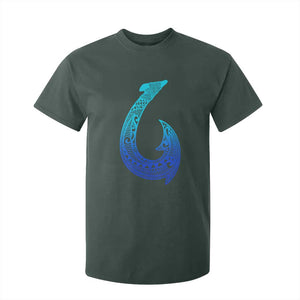 Tribal Makau Hawaiian Fish Hook Pacific Islander Hawaiian T Shirt For Kid TS11 Dark Forest Green Print Your Wear