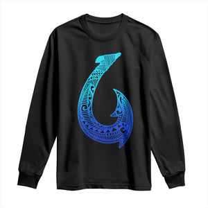 Tribal Makau Hawaiian Fish Hook Pacific Islander Hawaiian Long Sleeve Shirt TS11 Black Print Your Wear