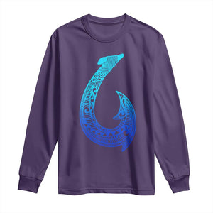 Tribal Makau Hawaiian Fish Hook Pacific Islander Hawaiian Long Sleeve Shirt TS11 Purple Print Your Wear