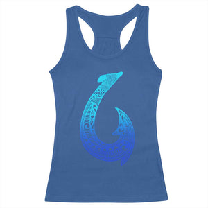 Tribal Makau Hawaiian Fish Hook Pacific Islander Hawaiian Racerback Tank Top TS11 Royal Blue Print Your Wear
