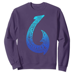 Tribal Makau Hawaiian Fish Hook Pacific Islander Hawaiian Sweatshirt TS11 Purple Print Your Wear
