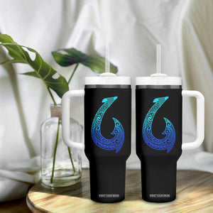 Tribal Makau Hawaiian Fish Hook Pacific Islander Hawaiian Tumbler With Handle TS11 Print Your Wear