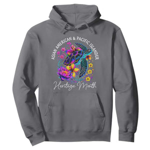 AAPI Asian American and Pacific Islander Heritage Month Hoodie Floral Sea Turtle TS11 Charcoal Print Your Wear