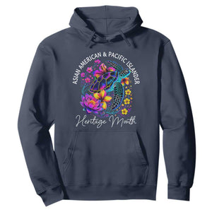 AAPI Asian American and Pacific Islander Heritage Month Hoodie Floral Sea Turtle TS11 Navy Print Your Wear