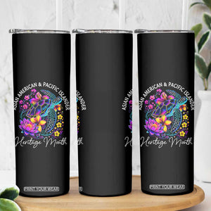 AAPI Asian American and Pacific Islander Heritage Month Skinny Tumbler Floral Sea Turtle TS11 Print Your Wear
