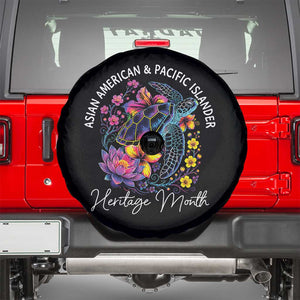 AAPI Asian American and Pacific Islander Heritage Month Spare Tire Cover Floral Sea Turtle TS11 Black Print Your Wear