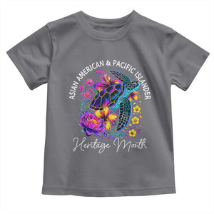AAPI Asian American and Pacific Islander Heritage Month Toddler T Shirt Floral Sea Turtle TS11 Charcoal Print Your Wear