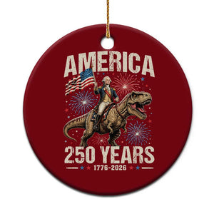 America 250 Years George Washington Riding Tyrannosaurus Rex Ceramic Ornament TS11 1pc Red Print Your Wear