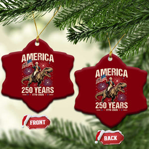 America 250 Years George Washington Riding Tyrannosaurus Rex Ceramic Ornament TS11 Print Your Wear