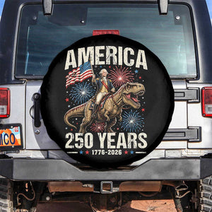 America 250 Years George Washington Riding Tyrannosaurus Rex Spare Tire Cover TS11 No hole Black Print Your Wear